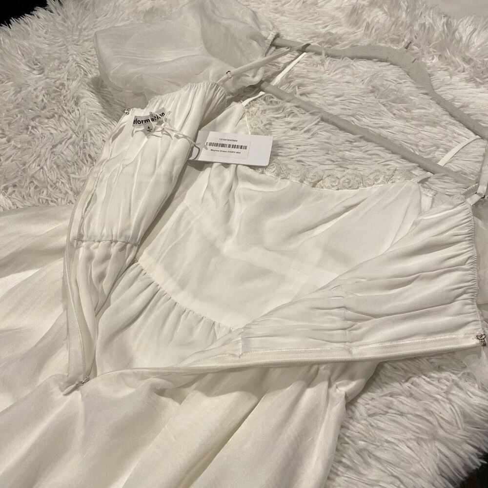 NEW Reformation Mayme Midi Dress in Ivory Size 4 - Picture 9 of 9